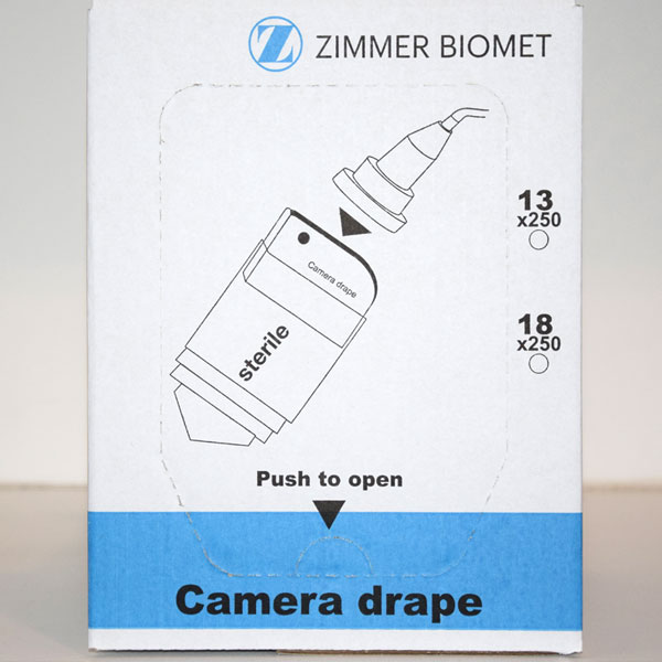 Zimmer Biomet, blau, Kamera-Abdeckfolie, Verpackung